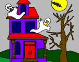 Desenho Casa do terror pintado por Misty