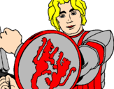 Desenho Cavaleiro com escudo de leão pintado por junior