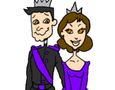 Desenho Príncipe e princesa pintado por Joyce