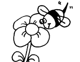 Desenho Abelha e flor pintado por mirella