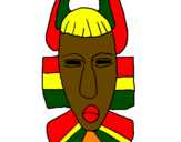 Desenho Máscara africana pintado por mascara africana