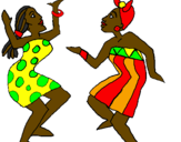 Desenho Mulheres a dançar pintado por Africa