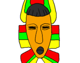 Desenho Máscara africana pintado por africaa