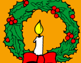 Desenho Coroa de natal e uma vela pintado por gessica tatiana