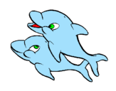 Desenho Golfinhos pintado por isabella