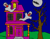 Desenho Casa do terror pintado por everly
