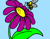 Desenho Margarida com abelha pintado por gabriela barimacker