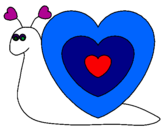 Desenho Caracol coração  pintado por camil