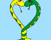 Desenho Serpentes apaixonadas pintado por victoria   maraia