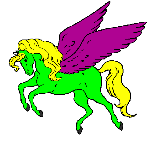 Desenho Pégaso a voar  pintado por unicornio