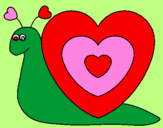 Desenho Caracol coração  pintado por Márcia       3 Ano