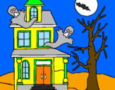Desenho Casa do terror pintado por danizinha