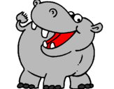 Desenho Hipopótamo pintado por victoria   maraia