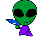 Desenho Alienígena II pintado por et doido
