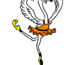 Desenho Avestruz em ballet pintado por PABLO