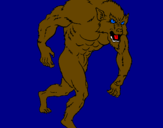 Desenho Homem lobo pintado por ivan