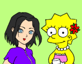 Desenho Sakura e Lisa pintado por Erica