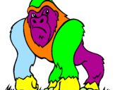 Desenho Gorila pintado por AL 4