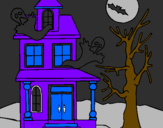 Desenho Casa do terror pintado por anna flaia