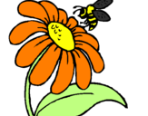 Desenho Margarida com abelha pintado por eduarda