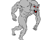 Desenho Homem lobo pintado por dudu