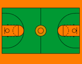 Desenho Quadra pintado por basquete