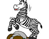 Desenho Zebra a saltar pedras pintado por tati