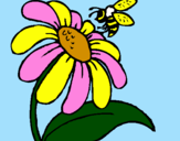 Desenho Margarida com abelha pintado por RENATA