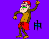 Desenho Macaco pintado por luiza