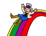 Desenho Duende no arco-íris pintado por abraao