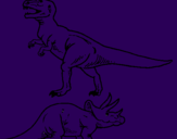Desenho Tricerátopo e tiranossauro rex pintado por guilherme   martini