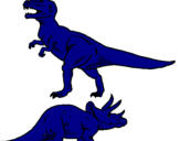 Desenho Tricerátopo e tiranossauro rex pintado por guilherme   martini