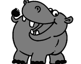 Desenho Hipopótamo pintado por sandra