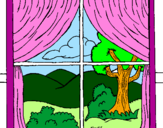Desenho Janela pintado por janela