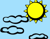 Desenho Sol e nuvens 2 pintado por sofia      cristna 