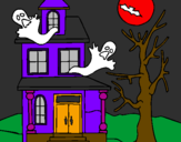 Desenho Casa do terror pintado por paty