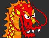 Desenho Cabeça de dragão pintado por  dragão chines