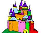 Desenho Castelo medieval pintado por thamy