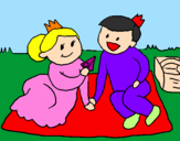 Desenho Príncipes de picnic pintado por papai