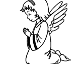 Desenho Anjo a orar pintado por Rosana