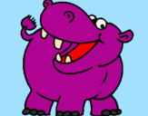 Desenho Hipopótamo pintado por luciano