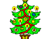 Desenho Árvore de natal com velas pintado por diego camargo