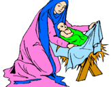 Desenho Nascimento do menino Jesús pintado por jesus nasceu