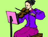 Desenho Dama violinista pintado por jéssica