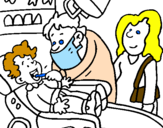Desenho Menino no dentista pintado por catarina
