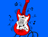 Desenho Guitarra pintado por Monty