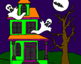 Desenho Casa do terror pintado por barbara souza
