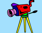 Desenho Câmera de cinema pintado por rafaela