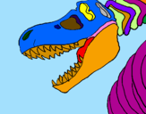 Desenho Esqueleto tiranossauro rex pintado por adauto