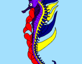 Desenho Cavalo marinho oriental pintado por luiza